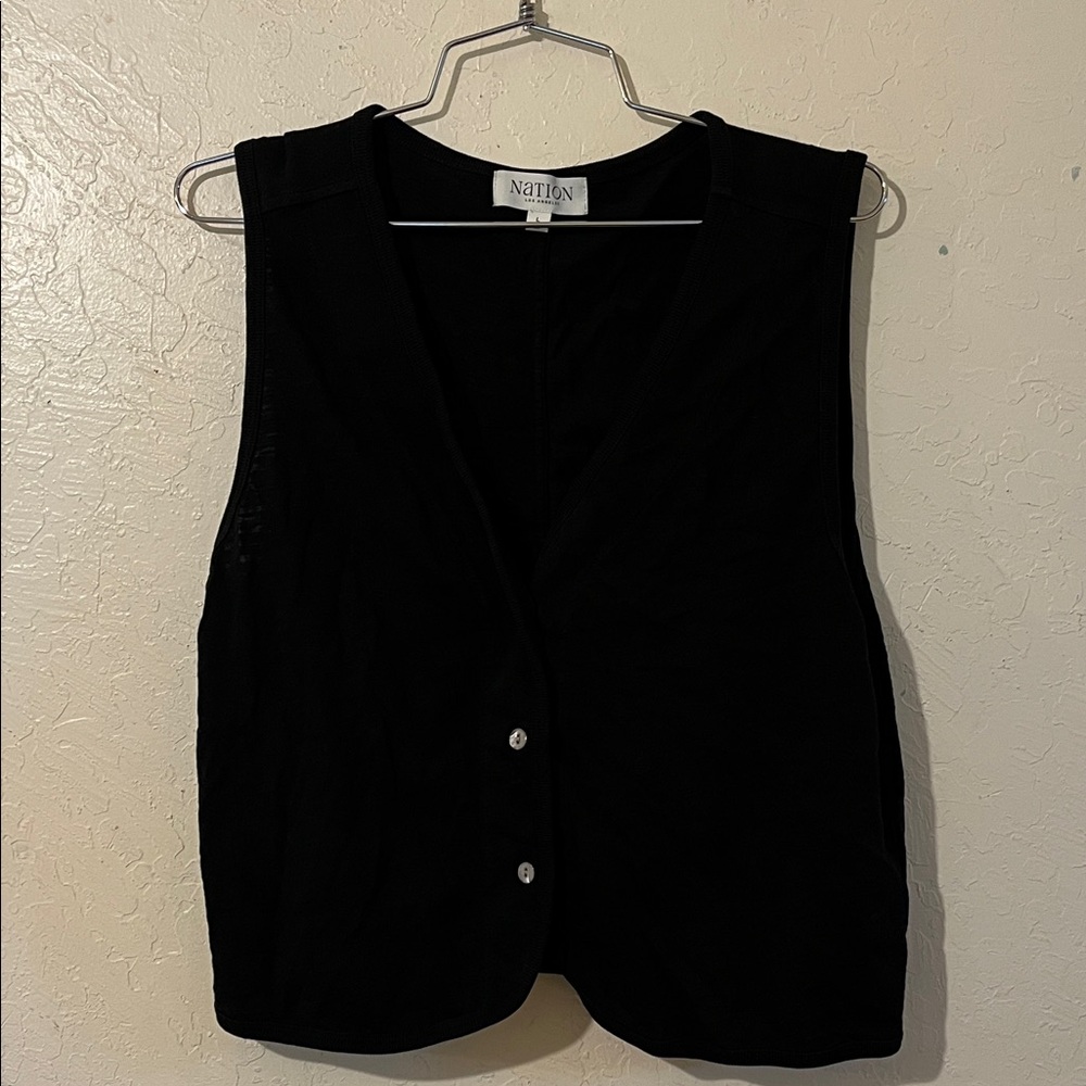 Nation LTD Black Button-Front Blouse